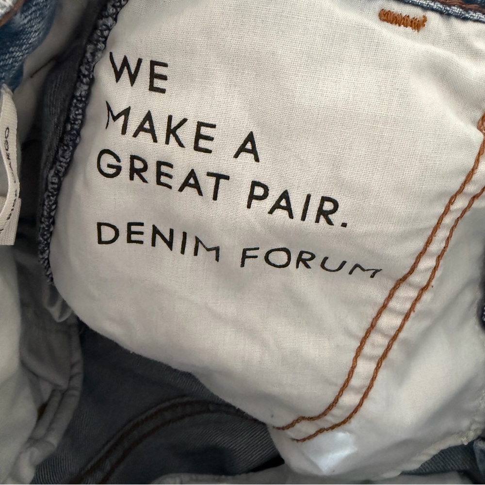 Denim Forum The '90s Millie Hi-Rise Cargo Jean in 5 Yrs Kiss N Tell BIue Size 23 - Picture 14 of 16